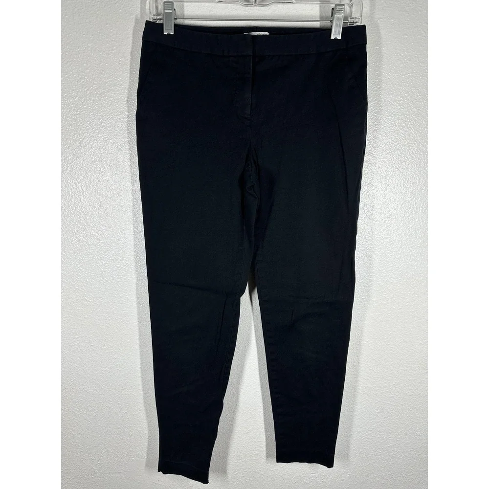 Halogen Taylor Fit Pants Womens 4 Black Ankle Tapered Twill Dress Work Office
